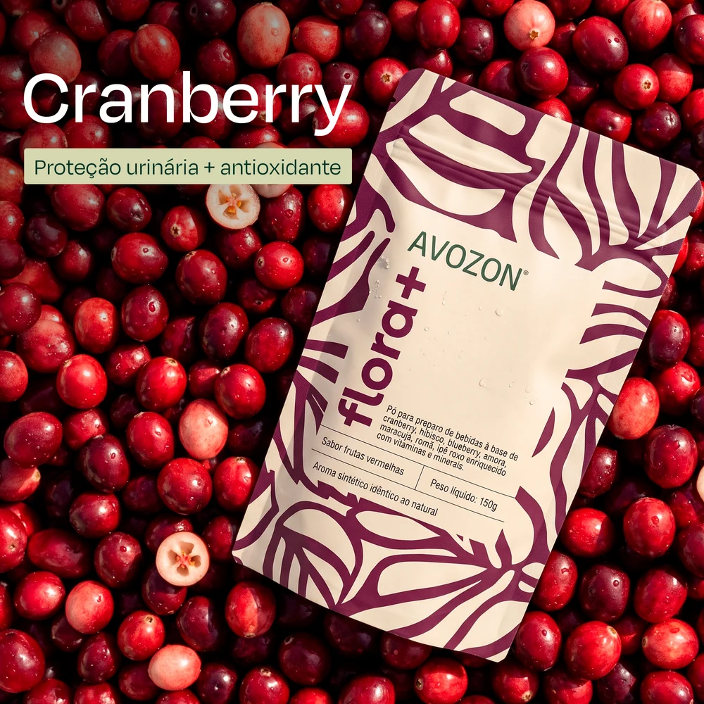 Cranberry — arte de ingredientes Flora+ fornecida pela AVOZON