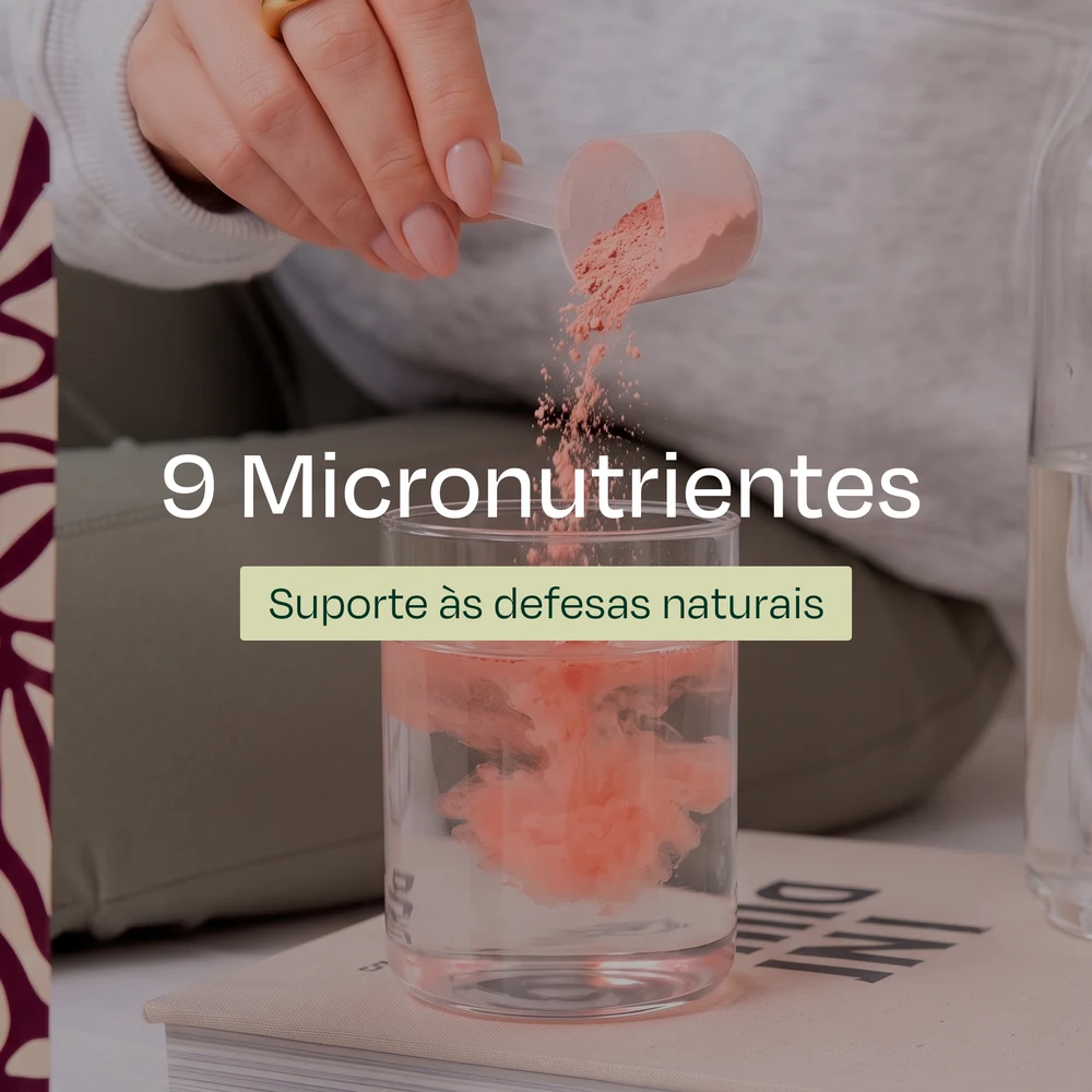 9 Micronutrientes — arte de ingredientes Flora+ fornecida pela AVOZON
